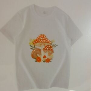 White Mushroom Graphic T-Shirt